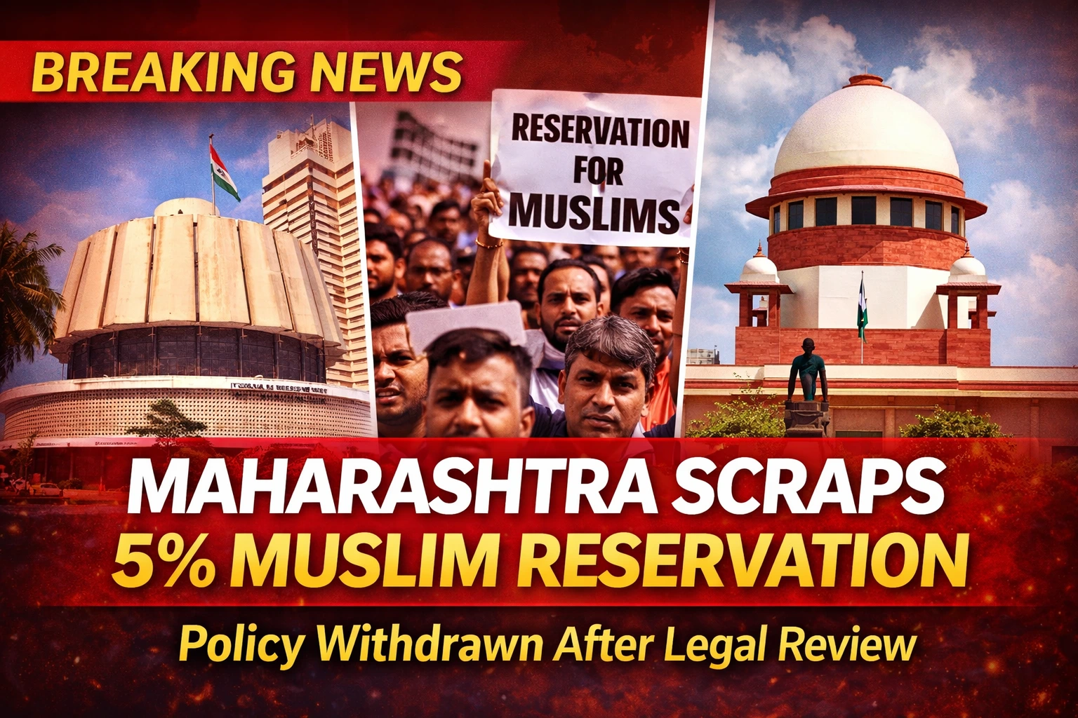 Maharashtra scraps 5% reservation for Muslims